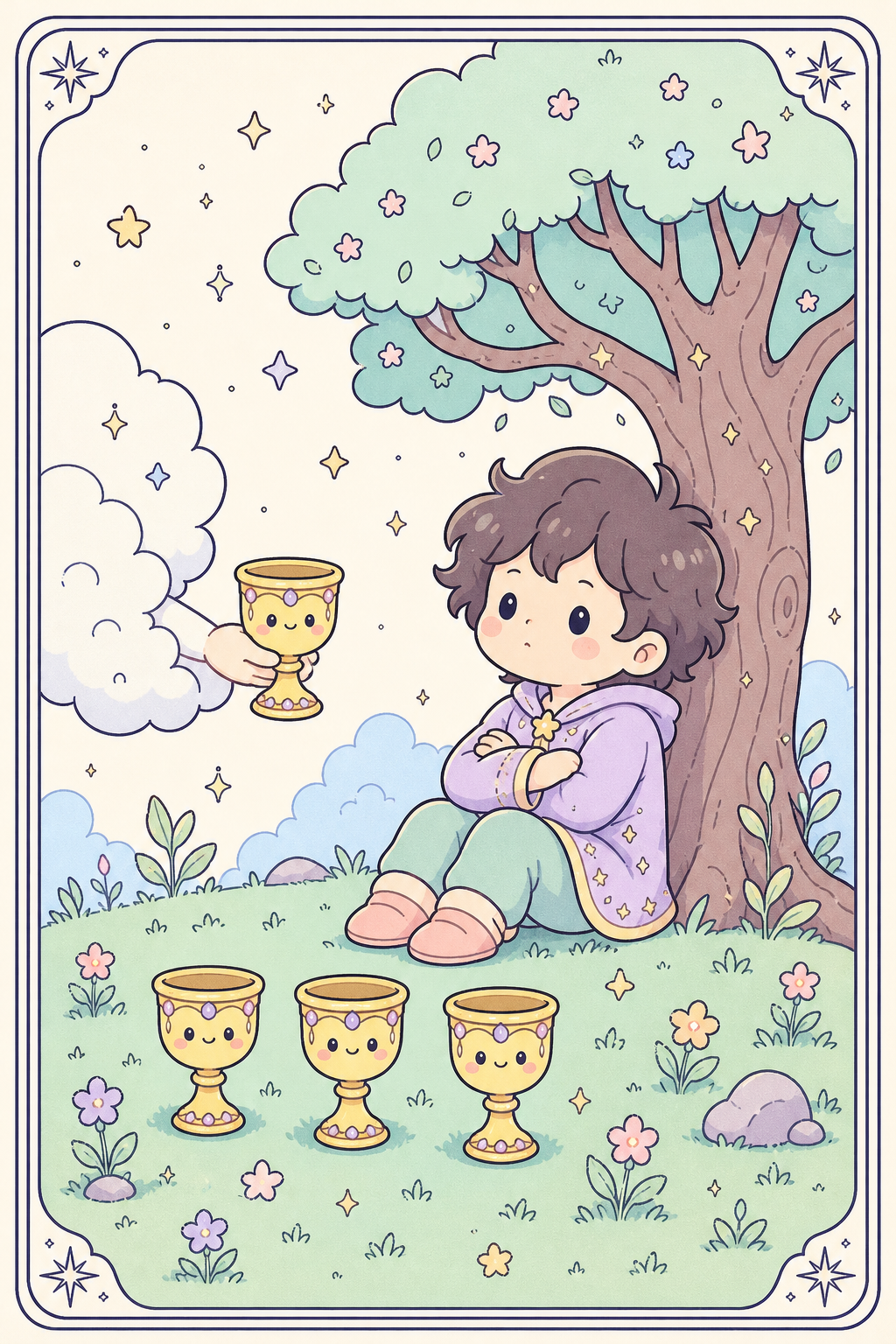 ไพ่ทาโรต์ Four of Cups สี่ถ้วย