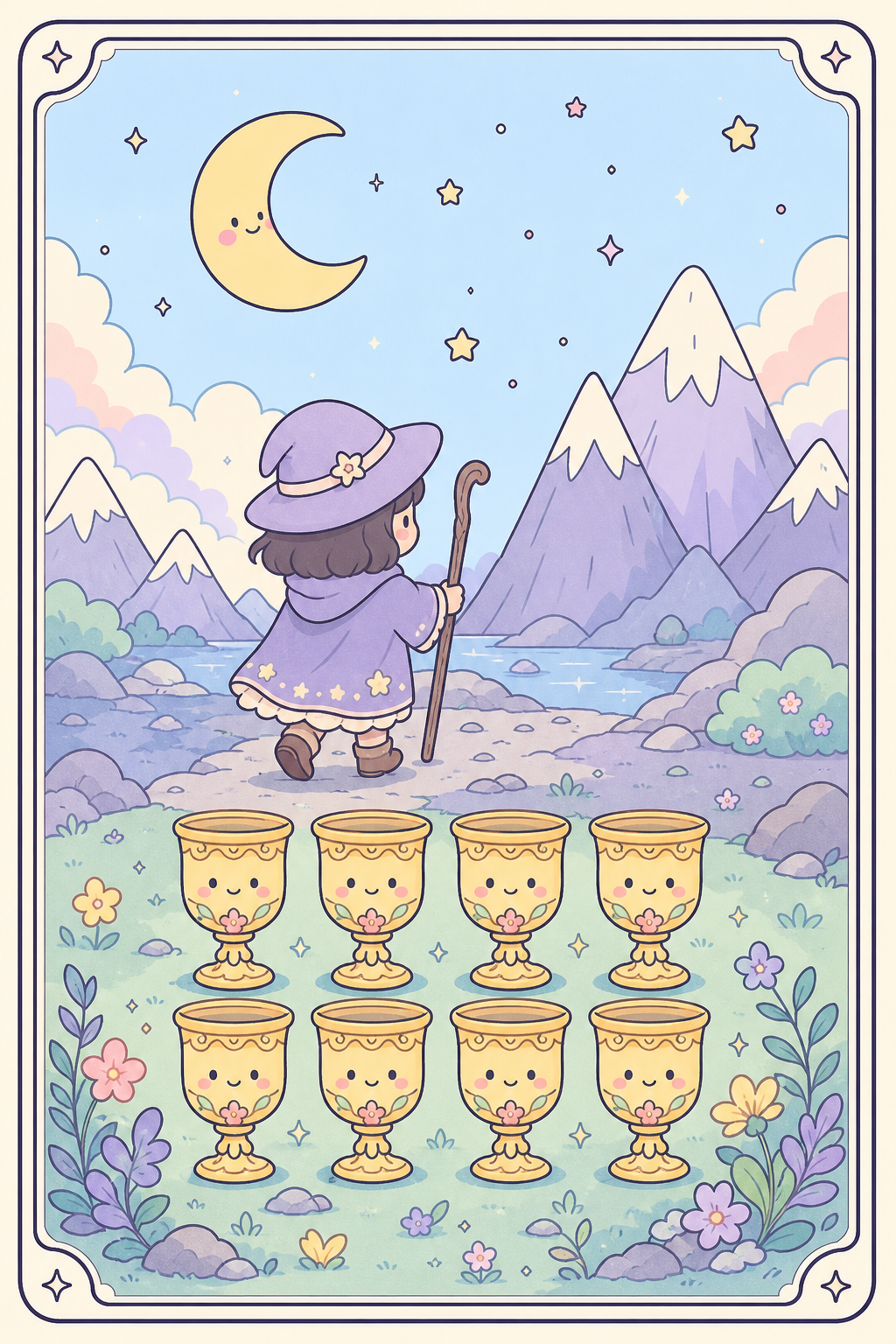 ไพ่ทาโรต์ Eight of Cups แปดถ้วย