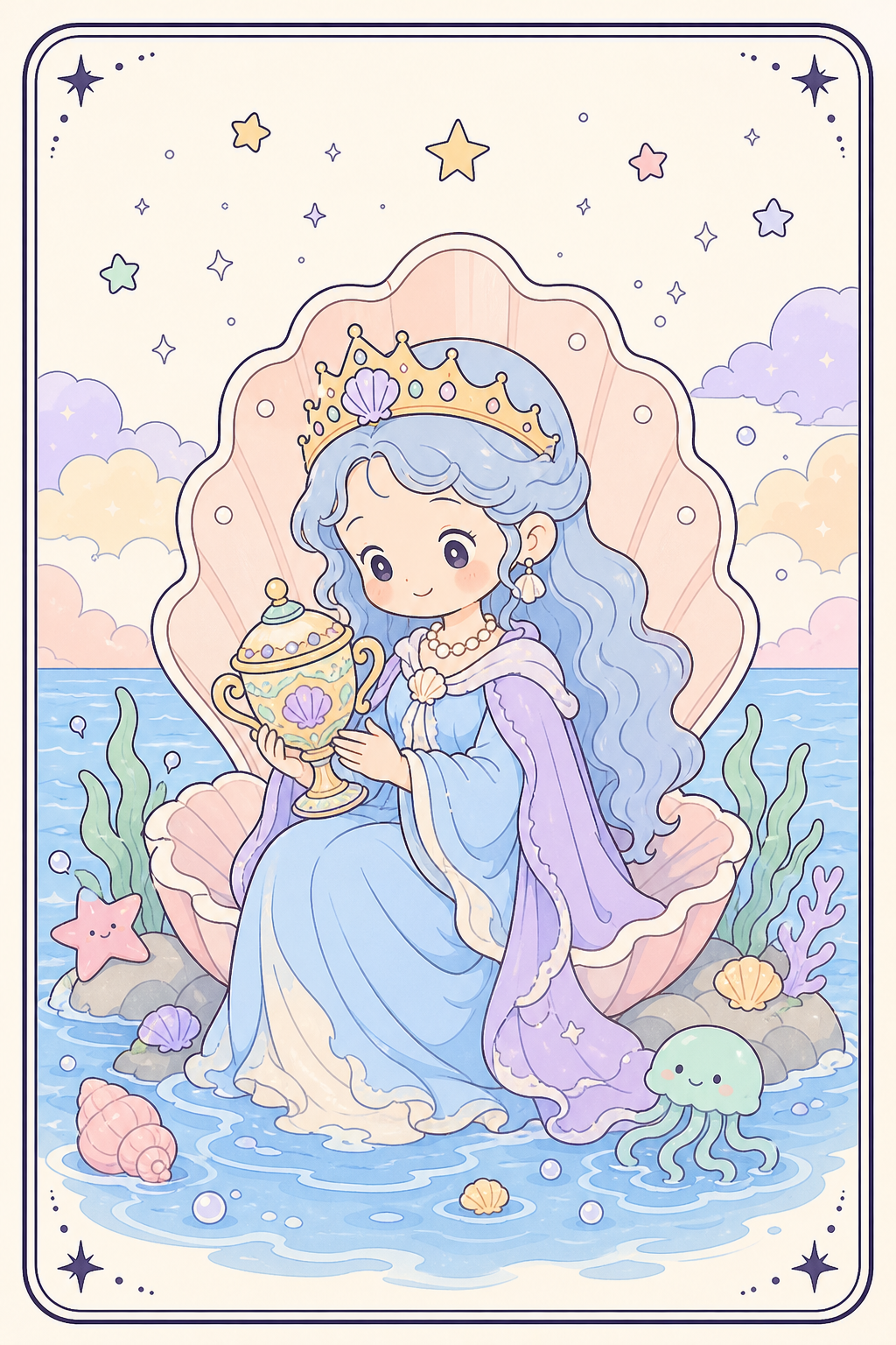 ไพ่ทาโรต์ Queen of Cups ราชินีถ้วย