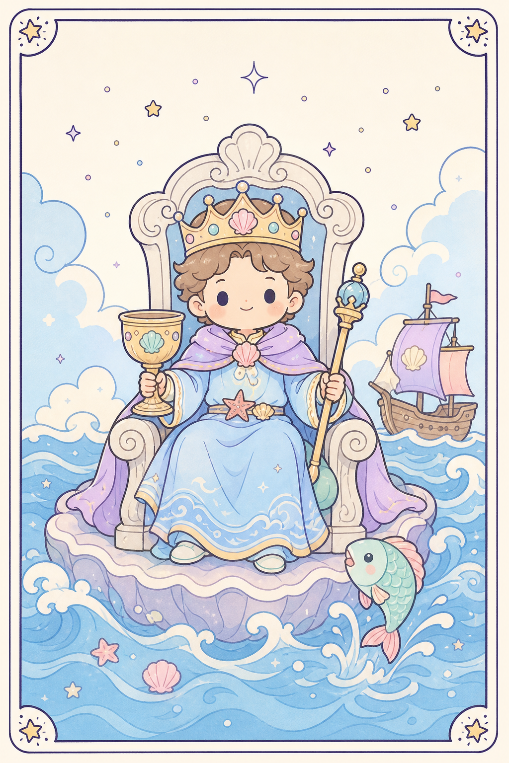 ไพ่ทาโรต์ King of Cups ราชาถ้วย