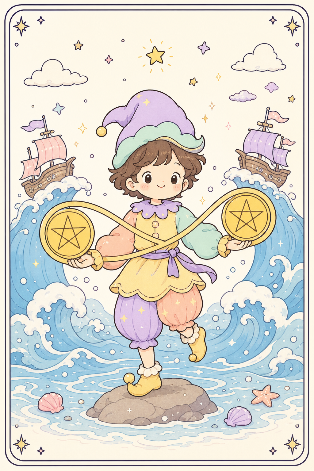 ไพ่ทาโรต์ Two of Pentacles สองเหรียญ