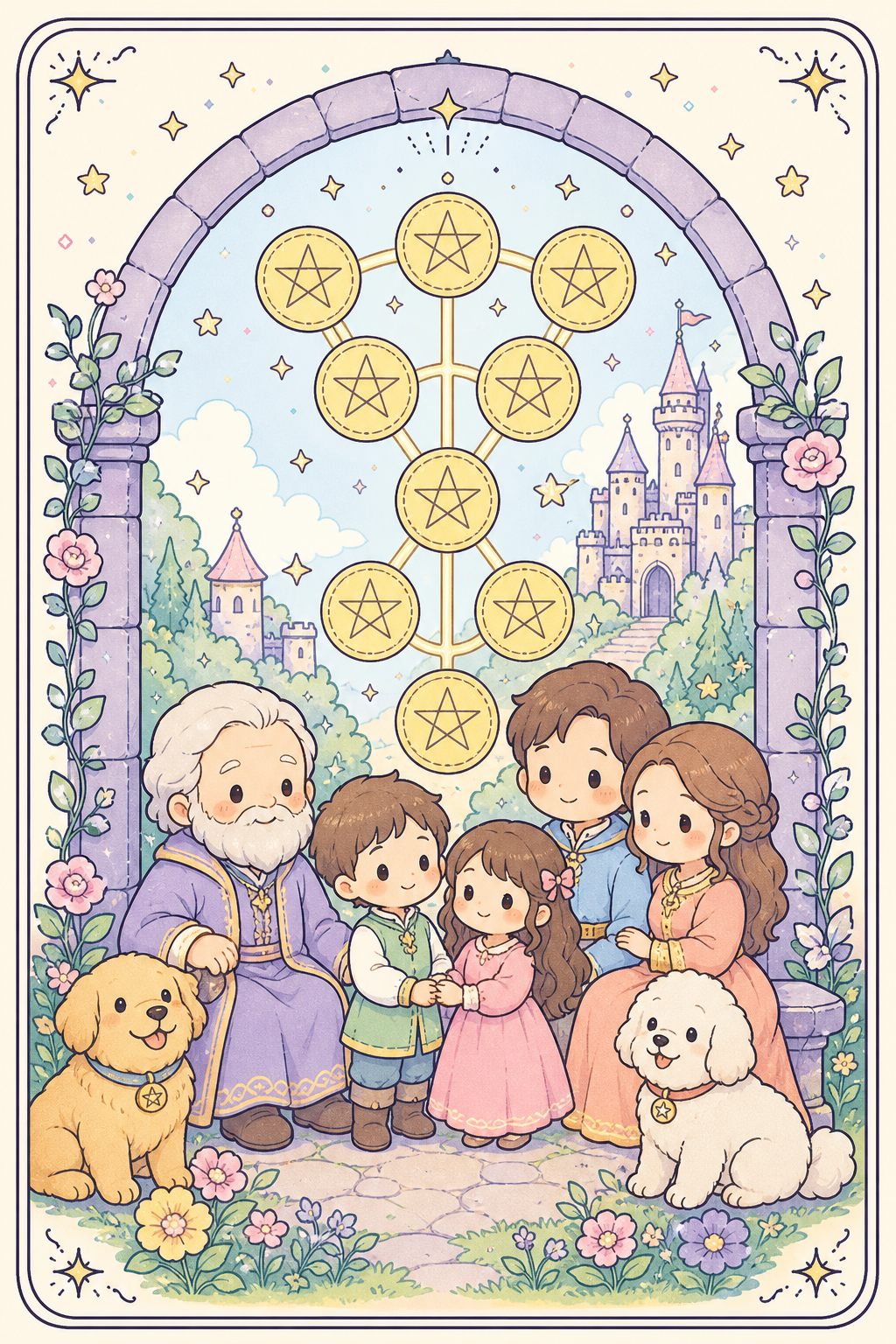 ไพ่ทาโรต์ Ten of Pentacles สิบเหรียญ