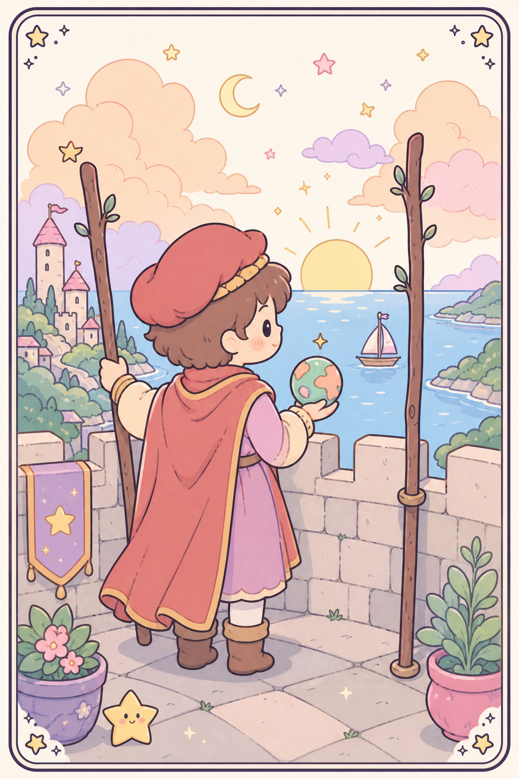 ไพ่ทาโรต์ Two of Wands สองไม้เท้า