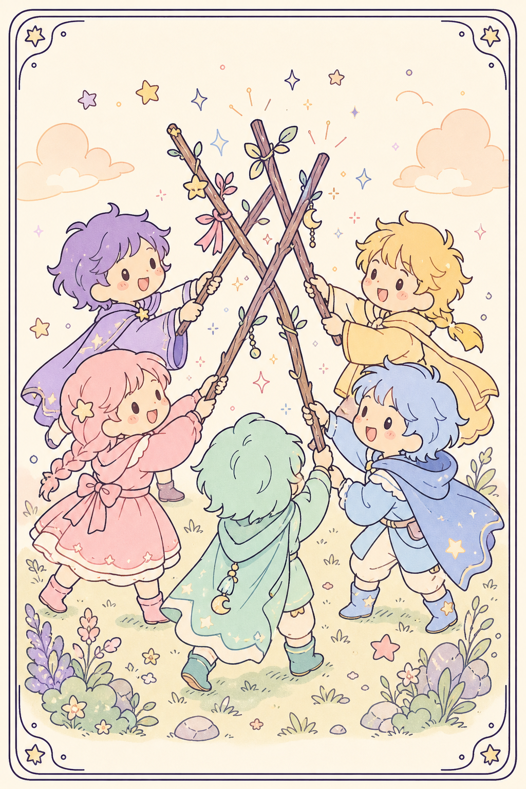 ไพ่ทาโรต์ Five of Wands ห้าไม้เท้า