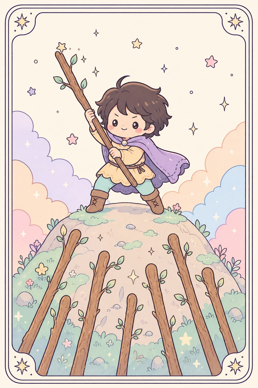 ไพ่ทาโรต์ Seven of Wands เจ็ดไม้เท้า