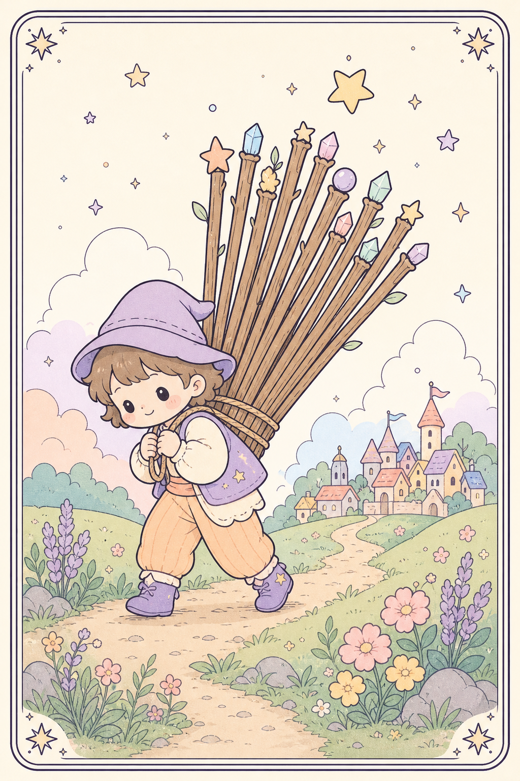 ไพ่ทาโรต์ Ten of Wands สิบไม้เท้า